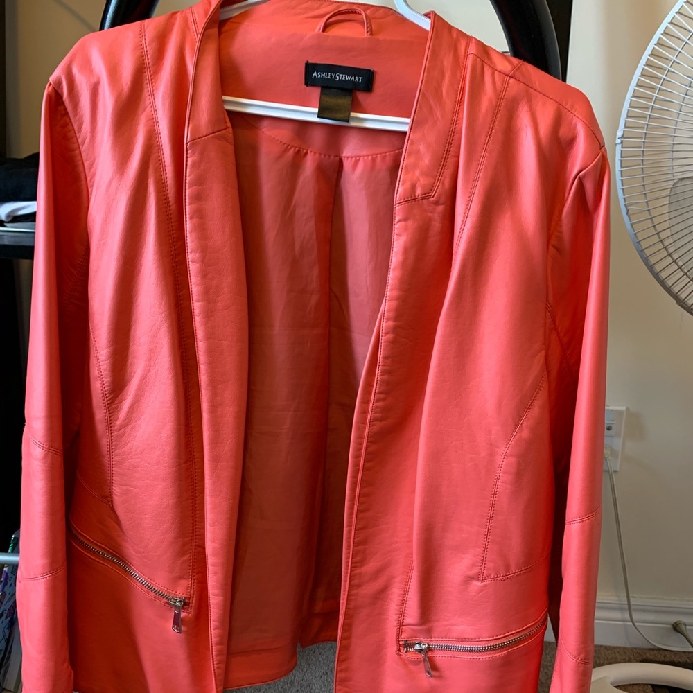 Ashley Stewart Coral leather jacket
